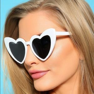 Cat eye white sunglasses